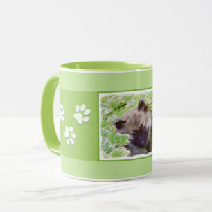 Keeshond Puppy i Garden Painting Original Art Mugg
