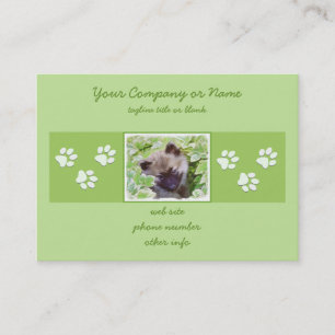 Keeshond Puppy i Garden Painting Original Art Visitkort