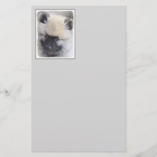 Keeshond Puppy Painting - Cute Original Hund Art Brevpapper