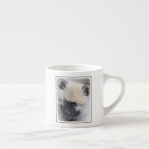 Keeshond Puppy Painting - Cute Original Hund Art Espressomugg