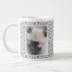 Keeshond Puppy Painting - Cute Original Hund Art Jumbo Mugg