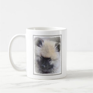 Keeshond Puppy Painting - Cute Original Hund Art Kaffemugg