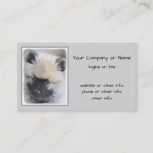 Keeshond Puppy Painting - Cute Original Hund Art Visitkort