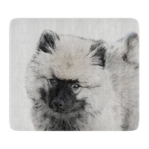 Keeshond Puppy Teckning - Cute Original Hund Art