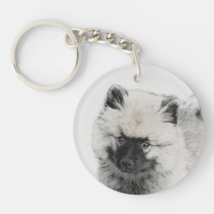 Keeshond Puppy Teckning - Cute Original Hund Art
