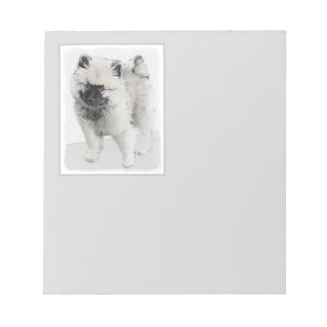 Keeshond Puppy Teckning - Cute Original Hund Art Anteckningsblock (Framsida)