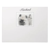 Keeshond Puppy Teckning - Cute Original Hund Art