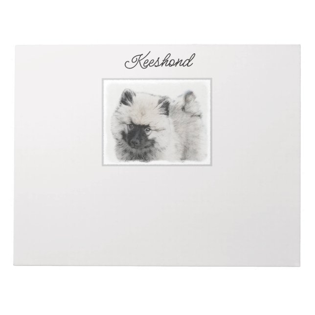 Keeshond Puppy Teckning - Cute Original Hund Art Anteckningsblock (Framsida)