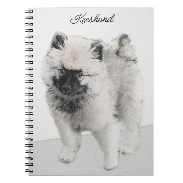 Keeshond Puppy Teckning - Cute Original Hund Art Anteckningsbok (Framsidan)