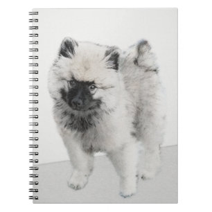 Keeshond Puppy Teckning - Cute Original Hund Art Anteckningsbok Med Spiral