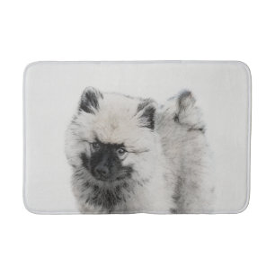 Keeshond Puppy Teckning - Cute Original Hund Art Badrumsmatta