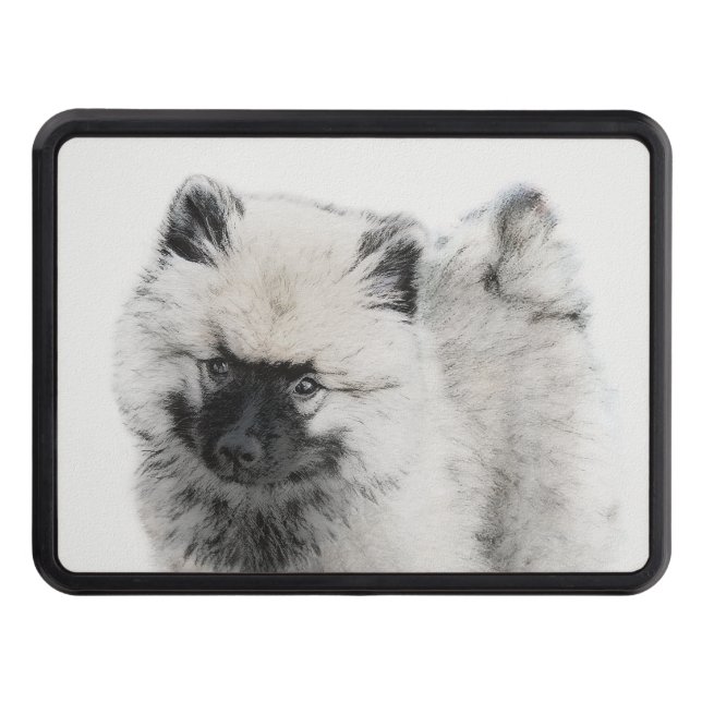 Keeshond Puppy Teckning - Cute Original Hund Art Dragkroksskydd (Framsidan)