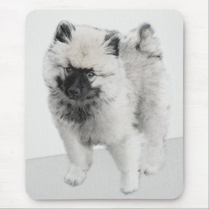 Keeshond Puppy Teckning - Cute Original Hund Art Musmatta