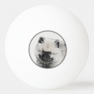 Keeshond Puppy Teckning - Cute Original Hund Art Pingisboll