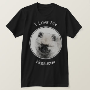 Keeshond Puppy Teckning - Cute Original Hund Art T Shirt