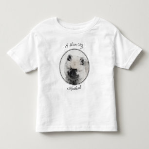 Keeshond Puppy Teckning - Cute Original Hund Art T Shirt