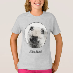 Keeshond Puppy Teckning - Cute Original Hund Art T Shirt
