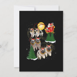 Keeshond Reindeer jul Hund Riding Santa Julafton Inbjudningar