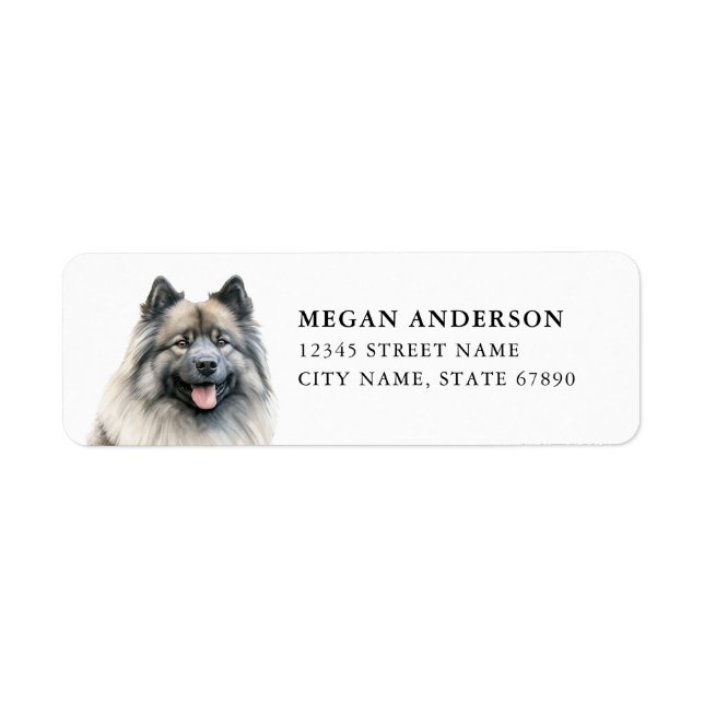 Keeshond-Returetiketter Returadress Etikett (Framsidan)