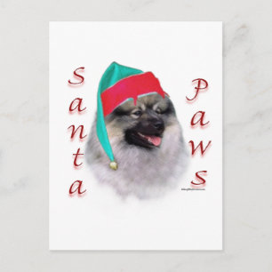 Keeshond Santa Tassar Helg Vykort