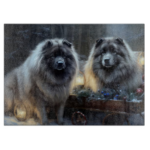 Keeshond Snöig släde juldekoration