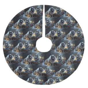 Keeshond Snowy Sleigh-juldekalor Julgransmatta Borstad Polyester