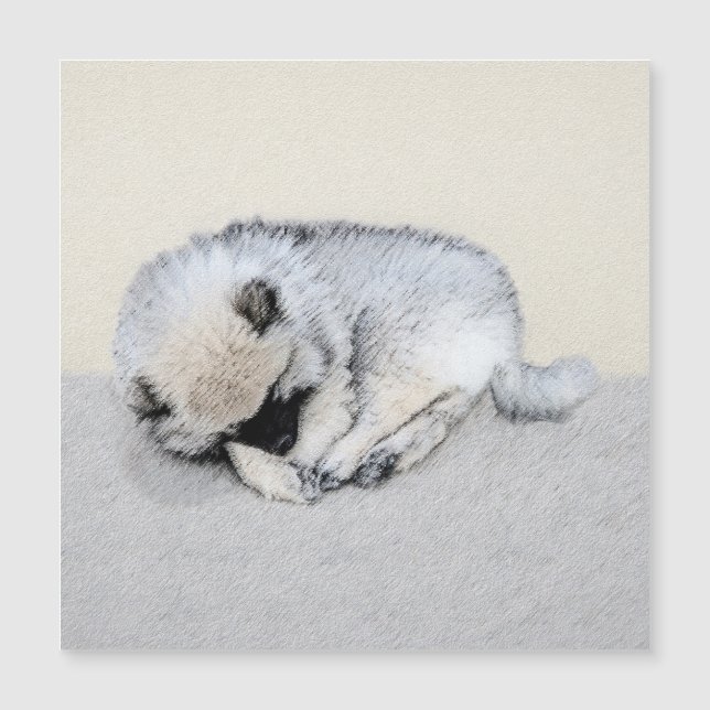 Keeshond Spip Puppy Painting Original Hund Art (Framsida)
