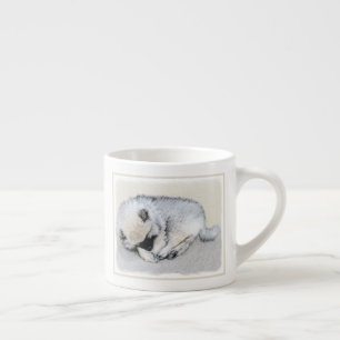 Keeshond Spip Puppy Painting Original Hund Art Espressomugg