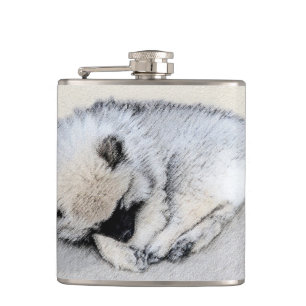 Keeshond Spip Puppy Painting Original Hund Art Fickplunta