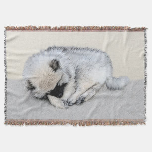 Keeshond Spip Puppy Painting Original Hund Art Filt