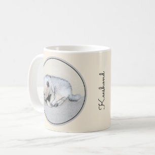 Keeshond Spip Puppy Painting Original Hund Art Kaffemugg