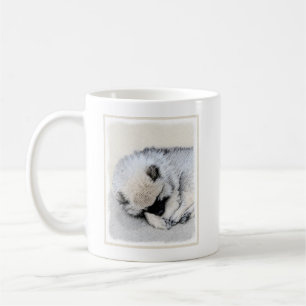 Keeshond Spip Puppy Painting Original Hund Art Kaffemugg