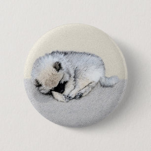 Keeshond Spip Puppy Painting Original Hund Art Knapp