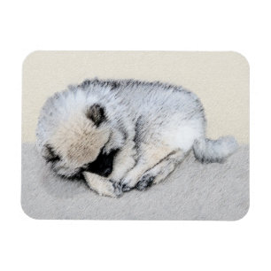 Keeshond Spip Puppy Painting Original Hund Art Magnet