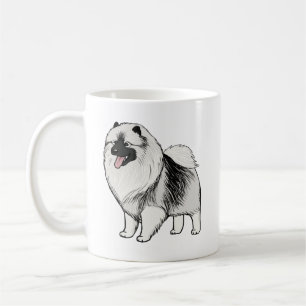Keeshond Tecknad hund Cute Keesie Älskare Kaffemugg