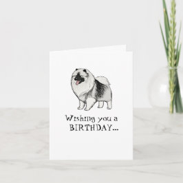 Keeshond Tecknad hund Keesie Kees Grattis på födel Kort