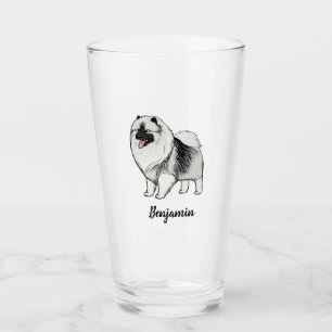 Keeshond Tecknad hund Personlig Keesie Älskare Glaskopp