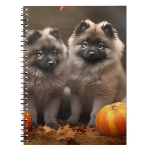 Keeshond Valp Höstglädje Pumpa Anteckningsbok