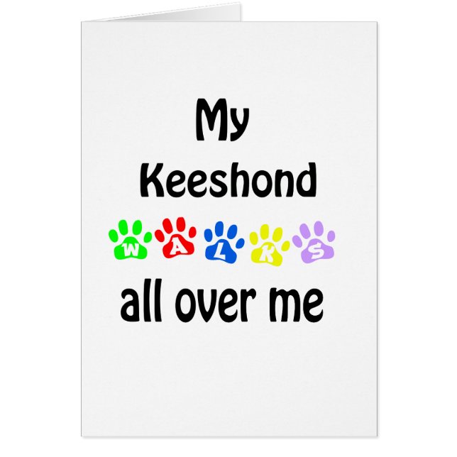 Keeshond Walks Design Hälsningskort (Framsidan)