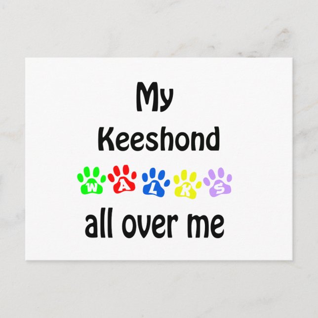Keeshond Walks Design Vykort (Framsida)