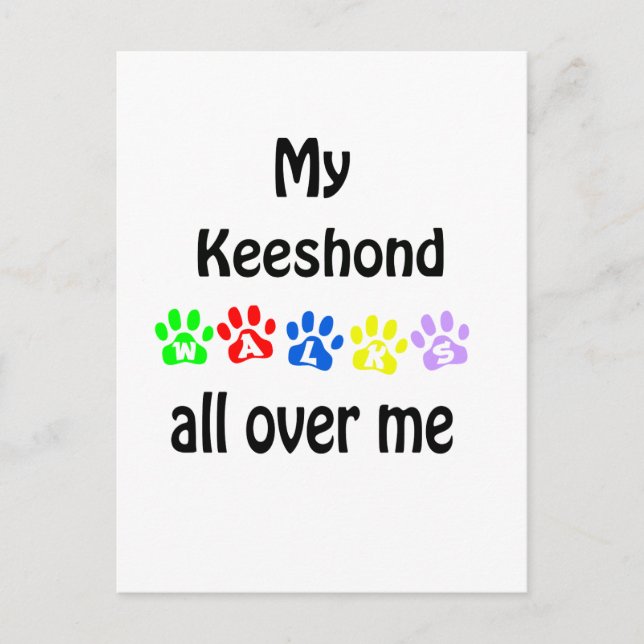 Keeshond Walks Design Vykort (Framsida)