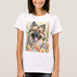 Keeshond Watercolor Dam T-Shirt