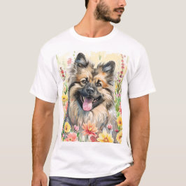 Keeshond Watercolor Herr T-Shirt