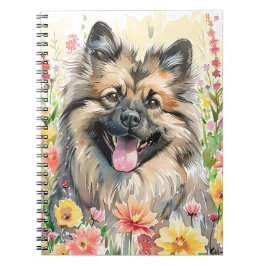 Keeshond Watercolor Journal Anteckningsbok
