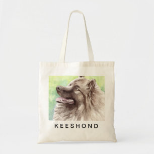 Keeshond Watercolor Porträtt Tygkasse