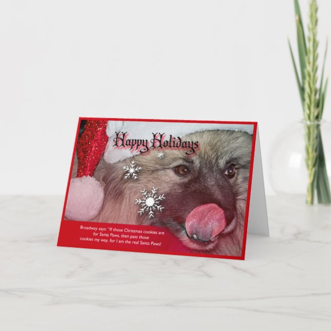 keeshondjulkort helgkort (Framsida)