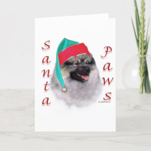 KeeshondSanta tassar Helgkort