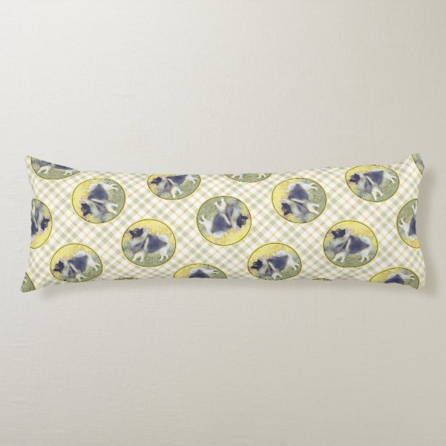 Keeshoni Aspen Painting Cute Original Hund Art Kroppskudde (Framsidan)