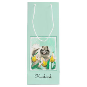 Keeshoni Tulips Painting Cute Original Hund Art