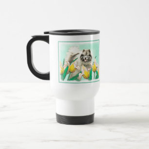 Keeshoni Tulips Painting Cute Original Hund Art Resemugg